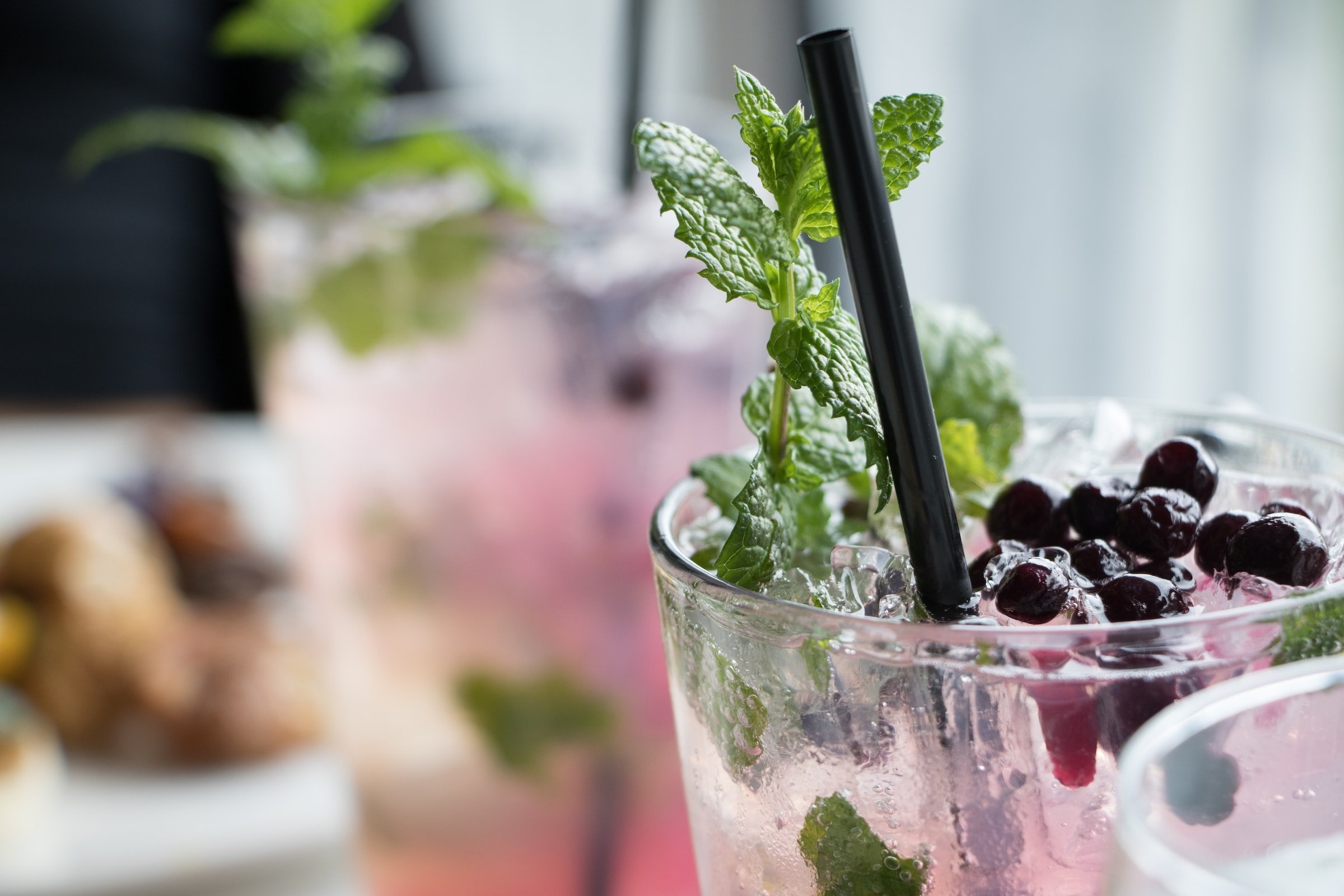 crushed ice in a glass